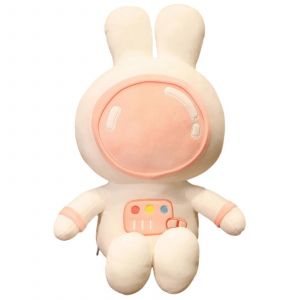 Peluche créative en forme de lapin blanc, astronaute, grand oreiller, cadeau pour enfants-rose - Neuf