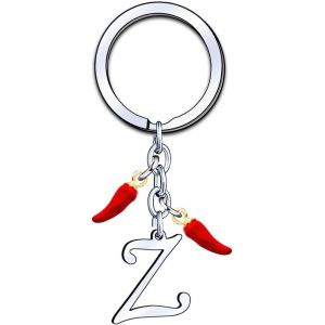 Kal-Porte-Cl&eacute;s Initial A-Z, Pendentif D&eacute;coratif Piment, Cadeau Pour Femme Homme, Anniversaire No&euml;l - Neuf