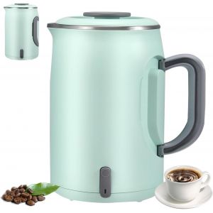 Bouilloire &Eacute;lectrique De Voyage 600 Ml, Poign&eacute;e Pliable, Mini Bouilloire De Camping Portable &Agrave; Faible Consommation, En Acier Inoxydable, Arr&ecirc;t Automatique, Pour Caravane, Camping-car, Bureau (vert) - Neuf