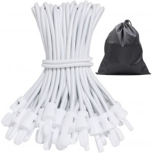 Checarzhn--No1-Lot De 25 Tendeurs En Caoutchouc Avec Crochets - 15 Cm - Avec Crochets - Pour Fixation De Bâche, Tente, Camping - Neuf