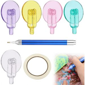 AYUHR-Diamond Painting Accessoires, Stylo Diamond Painting, LED Stylo de Forage de Peinture de Diamant, 5D Stylo de Peinture de Diamant, avec 5 Roue à Rouleaux, pour Stylos De Forage en Diamant - Neuf
