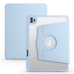 Housse En Cuir Pour Ipad Air 13 (2024/2025) Et Pro 12.9 (2022) Avec Rotation 360° - Bleu Glacier - Neuf