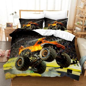 Parure De Lit Monster Jam Pour Lit Simple, Double, Double, Queen Et King Size. Parure De Lit Monster Jam F1 Pour Chambre D'adolescent, Housse De Couette, Anime - Neuf