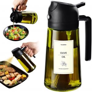 Spray Huile Cuisine 470ml &ndash; Vaporisateur 2-en-1 Air Fryer avec Protection UV - Neuf