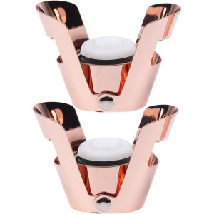 Checarzhn--No1-Lot De 2 Bouchons À Champagne ¿ Bouchons À Vin Sous Vide En Acier Inoxydable, Scellant Pour Bouteille De Champagne, Économ Ur De Vin Mousseux - Neuf
