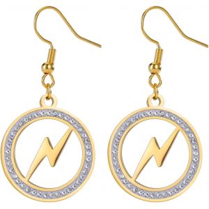 Kal-Boucles D'oreilles Pendantes En Forme D'&eacute;clairs Boucles D'oreilles &Agrave; Crochets Flash Thunder Fashion Bijoux Punk Cadeau De F&ecirc;te Hip Hop 80s Pour Les Femmes Et Les Hommes - Neuf