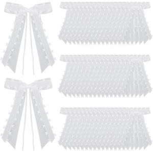 Kal-N?Uds De Voiture De Mariage 50 Pièces, Rubans De Décoration De Voiture De Mariage, N?Uds De Décoration De Mariage Blancs, N?Uds Décoratifs En Forme De C?Ur - Neuf