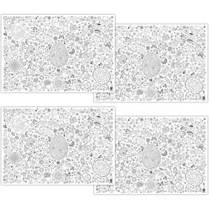 Sjzg-Kreativpaket Ostern- 4 X Nappes En Papier &Agrave; Colorier - Nappe En Papier &Agrave; Colorier - Motif P&acirc;ques - Id&eacute;e Cadeau Et Excellente Activit&eacute; Des Enfants - F&ecirc;te De P&acirc;ques - Multicolore - Neuf