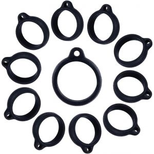 Kalcx-20 Anneaux En Caoutchouc De Silicone Anti-Perte De 16 Mm De Diam&egrave;tre Anneaux Toriques Noirs Non Perdus Support R&eacute;glable Polyvalent Pendentif Pour Collier Cordon Stylos Appareils Porte-Cl&eacute;s - Neuf