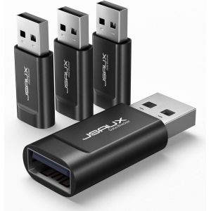 LORANKA-Lot de 4 bloqueurs de donn&eacute;es USB USB A Uniquement pour Charge Rapide, Protection Contre Le piratage des jus, Chargement s&eacute;curis&eacute; - Noir - Neuf