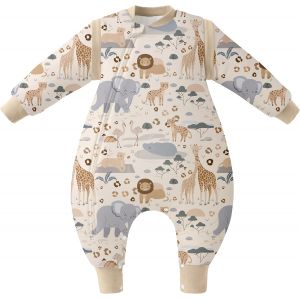 Ulteronixshop-Gigoteuse Hiver 4-6 Ans, Gigoteuse &Agrave; Pieds Et Manches Amovibles, Tog 2.5 Turbulette Hiver Pour B&eacute;b&eacute;, Tissu 100% Coton Super Doux Et Chaud Fille Gar&ccedil;on 100cm Beige Z&egrave;bre - Neuf