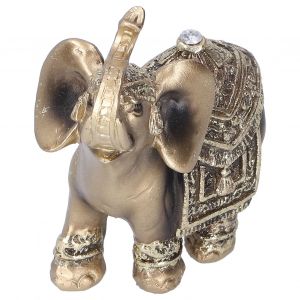 Hjlian Statue D'elephant En Resine, Figurine Artisanale, Decoration De Bureau Pour La Maison, Le Salon, Dore, S 9 X 4 X 10 Cm - Neuf
