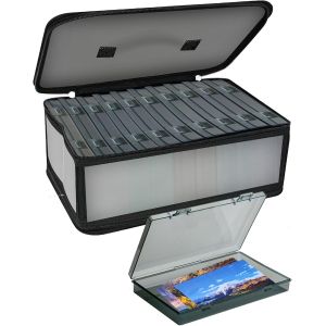 Tianyi-Boite Rangement Photos 4"" X 6"", 10 Noir Intérieurs Boite De Rangement De Photo, Organisateur En Plastique Craft Keeper Pour Graines Avec Couvercle - Neuf