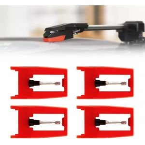 VornixorSarlshop-Lot de 4 Aiguilles Universelles de Remplacement pour Tourne-Disque Vinyle, Stylus Pr&eacute;cis en Saphir et Diamant pour une Exp&eacute;rience d'&eacute;coute Optimal - Neuf