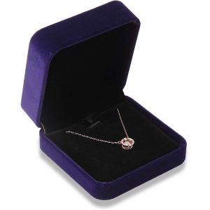 Velvet Collier Pendentif Bracelet Boîte D¿Affichage Bijoux Coffrets Cadeaux (Couleur Bleue) - Neuf
