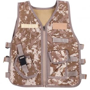 Gilet De Camouflage Multi-Poches Pour Enfants, Ideal Pour Le Combat, La Chasse Et Le Plein Air (Camouflage Desert S) - Neuf