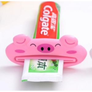 Presse-dentifrice rose 15 pièces, presse-dentifrice dessin animé avec animaux mignons, outils créatifs, accessoires de salle de bain - Neuf