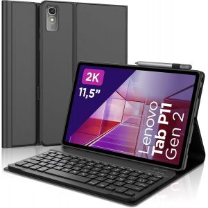 Clavier Lenovo Tab P11 2nd Gen 11.5 Pouces, Coque Étui Clavier Azerty Français Détachable Bluetooth Pour Lenovo Tab P11 2nd Gen, Noir - Neuf