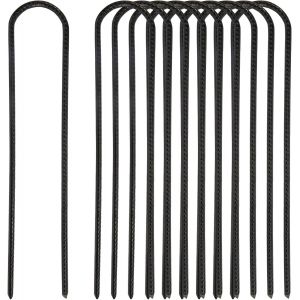 Yemaesre-Lot De 10 Piquets D'ancrage Au Sol De 30 Cm - Type U - Pour Trampoline, Tente - En Métal - Piquets De Sol - Piquets De Jardin Avec Pointe De C Au Pour La Sécurité Des Clôtures, Tentes, Auven - Neuf