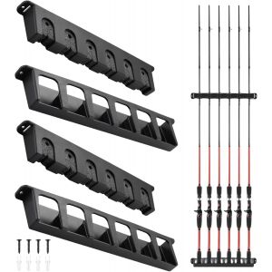 Lbgwp60-Portecanne À Pêche, 2 Paire Support Canne À Pêche, Verticaux Ratelier Canne A Peche, Supports De Canne À Pêche, Rod Rack Stockage De 6+6 Pôles, Support Pour Cannes À Pêche Pour Garage, Bateau - Neuf