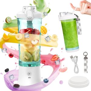 Mixeur Portable 600 Ml Smoothie Maker &Agrave; Emporter,Centrifugeuse Portable Avec 6 Lames Et Rechargeable Par Usb,Pour La Salle De Gym,Le Bureau Et Les Voyages (Blanc) - Neuf