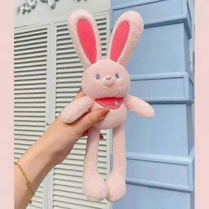 Peluche Lapin &Agrave; Oreilles De 28 Cm, Jouet Pour B&eacute;b&eacute;, Doux, Pour Enfants, Cadeaux Pour Filles, Porte-Cl&eacute;s, Jouets En Peluche Pour Enfants-Rouge - Neuf