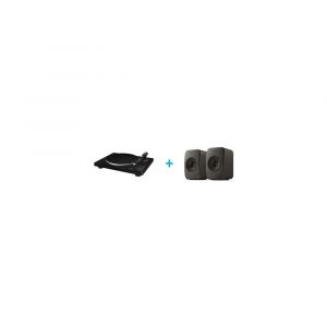 PACK PLATINE VINYLE JVC AL F76B + 2 ENCEINTES ACTIVES CONNECT&Eacute;ES KEF LSX 2 LT GRAPHITE - Neuf