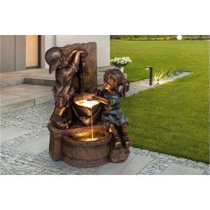 Statue De Jardin Gar&ccedil;on Et Fille Pour D&eacute;coration Ext&eacute;rieure - Style 2 - Neuf