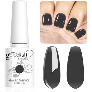 Vernis Semi-Permanent Neutre Transparent,8ml Jelly Noir Vernis À Ongles Gel Naturel French Manucure Nail Art Uv Led Soak Off Gel #L180 - Neuf