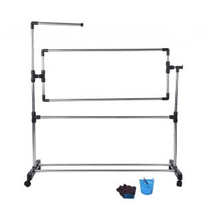 Grand cadre a broder reglable en acier inoxydable avec outils de broderie - Neuf