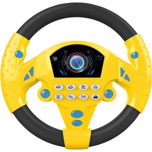 TDRFL-Volant Pour Enfants,Volant Électrique Avec Lumières Sonores,Simulateur De Conduite Pour Enfants,Cadeau Éducatif Pour Enfants (Noir Jaune) - Neuf