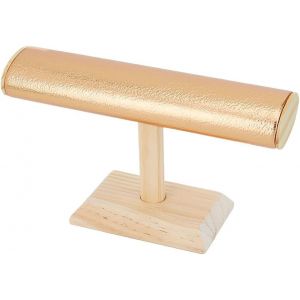 Présentoir À Bracelets En Forme De T, Support De Rangement Pour Bijoux, Base En Bois, Pour Vitrine Et Décoration D'intérieur, Or Rose - Neuf