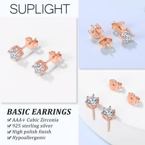 Boucles D'oreilles Femme Argent 925 Clous D'oreilles Pierre Zirconium[Bou9242123] - Neuf