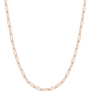 Tianyi-Cha&icirc;ne Trombone Collier Femme En Acier Inoxydable/Plaqu&eacute; Or, Chaine Fine Maille Pour Pendentif Argent/Or/Noir/Or Rose Large 1.8mm/3mm - Longueur De 35cm &Agrave; 60cm Avec Bo&icirc;te - Neuf