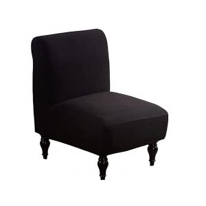 Housse Extensible Noire Pour Fauteuil D'appoint Sans Accoudoirs, Facile &Agrave; Installer - Neuf