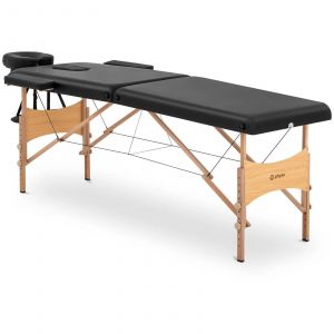 Table De Massage Pliante 2 Zones 185 X 70 X 62 86 Cm 220 Kg Bois De H&ecirc;tre Noir Helloshop26 14_0009992 - Neuf