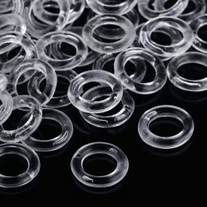 100 pièces Anneaux de rideau aveugle romain,joints toriques anneaux en plastique pour stores romains (transparent,13 mm) - Neuf