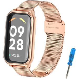 Kalanka-Bracelet En Métal Compatible Avec Xiaomi Redmi Smart Band 2, Exquis Redmi Smart Band 2 Bracelet Bracelet De Remplacement En Acier Inoxydable - Neuf