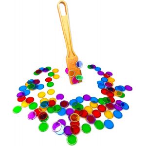 Sansh-Kit De Bingo Magnétique - 1 Bâton Magnétique + 100 Jetons Loto - Jeu Éducatif Pour Enfants Et Accessoire Pratique De Stockage (Bâton Orange& Jetons De Loto Multicolores) - Neuf