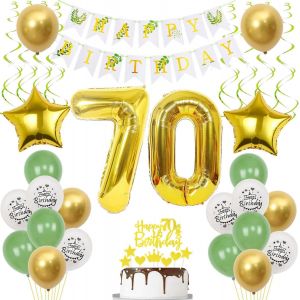 Vert Or Ballons 70 Ans Anniversaire Femme Homme Décoration Anniversaire 70 Ans Femme Ballon , Or Vert Ballon Décoration 70 Ans Femme Anniversaire Ballon Décoration Gâteau 70 Ans Anniversaire - Neuf