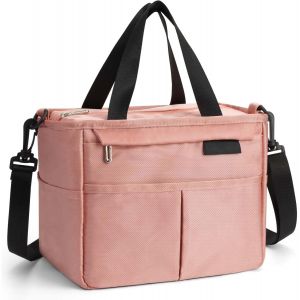 (Rose) 5mm Sac à Lunch Isolé pour Femmes, Fashion Sac isotherme, Sac Réutilisable, Mat Oxford Tissu, Imperméable à l'eau, Pliable, Facile à Nettoyer, pour les Femmes et les Hommes, pour le Travail, - Neuf