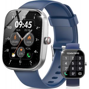Montre Connectée Homme Femme avec Appel Bluetooth, 1.91"" HD Smartwatch avec 112+ Sportifs Montre, Etanche IP68 Montre Intelligente avec Cardiofrequencemetre/Moniteur de Sommeil/Podometre, Bleu - Neuf