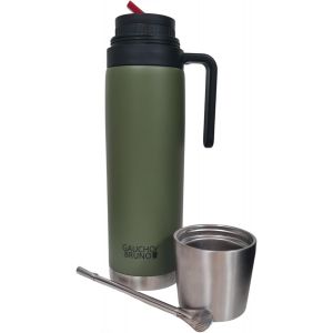 Tianyi-Thermos Yerba Mate 3 En 1 U2013 Thermique Pour Boissons Chaudes Et Froides - 1 Litre - Bec Verseur De Précision Pico Cebador, Couvercle Qui Sert De Tasse À Maté Et Bombilla - Neuf
