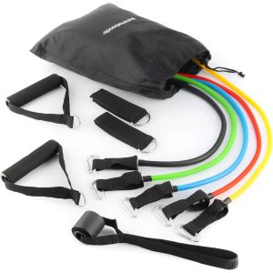 Set 5 Bandes De R&eacute;sistance Multifonction Avec Accessoires,Guide D'entra&icirc;nement,Sac De Transport,Multicolore,Standard,Nylon Latex Tpe - Neuf