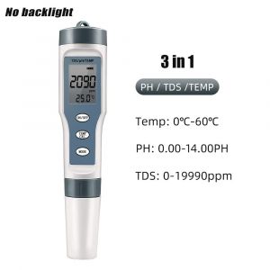 Testeur numérique de qualité de l'eau,ph-mètre TDS PH/TDS/EC/compteur de température pour piscines,eau potable,Aquariums - Type PH TDS TEMP - Neuf