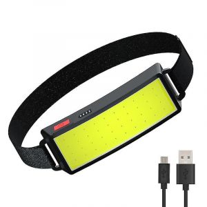 Lampe Frontale Cob À Large Portée, Lumière Douce, Avec Batterie Au Lithium Rechargeable Intégrée, Idéale Pour Le Camping En Plein Air - Neuf
