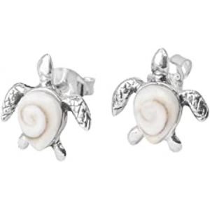 Chenquansarl-Boucles D'oreilles En Argent Sterling 925 Oeil De Shiva Forme Tortue - Boucles D'oreilles Pierre Sainte-Lucie - Perles Naturelles - Coquillage - Petites Boucles D'oreilles En Argent Blan - Neuf