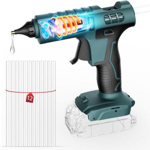 Chenquansarl-Pistolet À Colle 100w Sans Fil Compatible Pour Bosch Gba 18v Batterie, Pistolet À Colle À Chauffage Rapide Avec 12 Bâtons De Colle Pour Le Bricolage Artisanat Et Réparations Rapides(Sans - Neuf