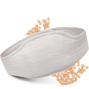 Bouillotte B&eacute;b&eacute; Anti Colique en Noyau de Cerise - Chauffante Apaisante Micro-Ondable - Bouillotte B&eacute;b&eacute; Anti Colique sans Liquide, S&eacute;curisante, Coton, Lavable (Gris, 0-6 mois) - Neuf