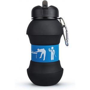 Eryi-Bouteille D'eau Pliable Pour Garçons Et Filles Sans Bpa Gourde De Camping Pour Enfants Personnalisée Avec Votre Sport Ballon D'eau Compact Pour Cadeau Original (Billard) - Neuf